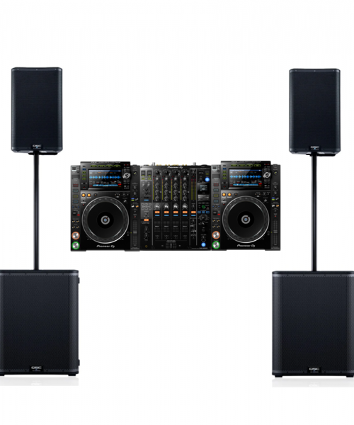 DJ + SPEAKERS AND SUB-BASS RENTAL PACKAGE