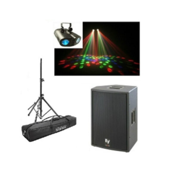 One Powered Speaker with iPod Connection and Party Light Rental Special